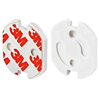 VegMai®[10 Unidades] Protector Enchufes Seguridad Infantil Con Mecanismo De Giro Y Adhesivo 3M Ideal Para Bebes Niños Y…